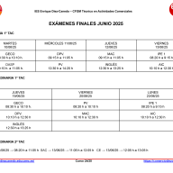 EXÁMENES FINALES JUNIO 2025